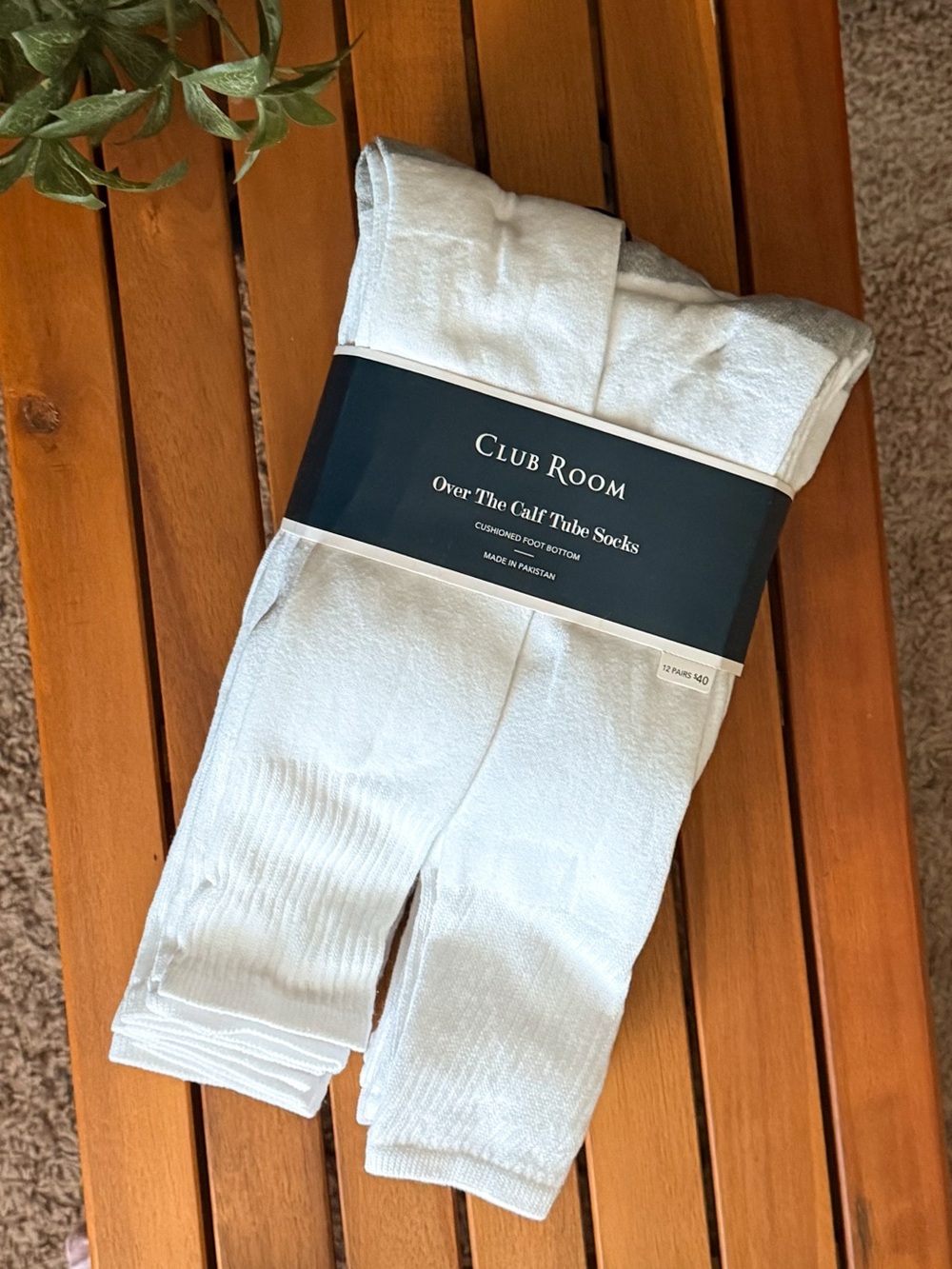 Club Room Men’s White Crew Socks - 12 Pack